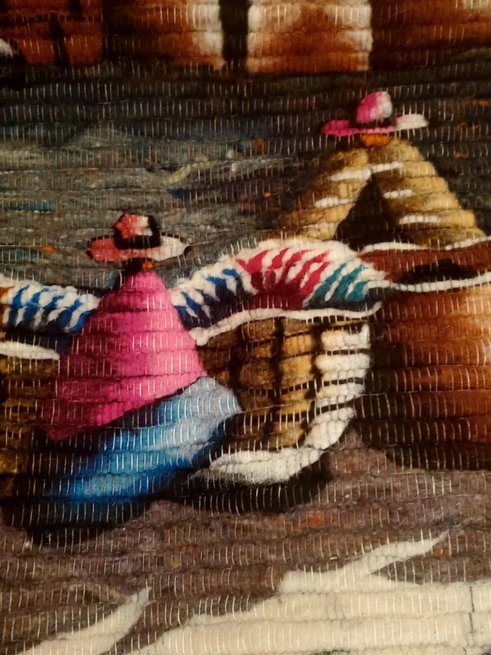 Handwoven Andean Wool Tapestry – Traditional Peruvian Village Wall Hanging